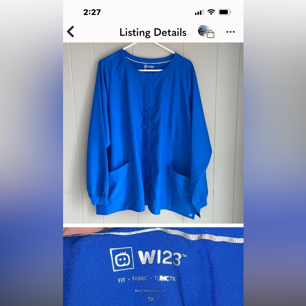 Wonder Wink Scrub Jacket 1X Blue